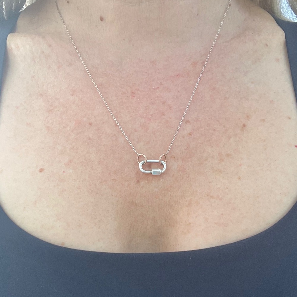 MARLA AARON Chain in Silver w/rose gold loops, 20”